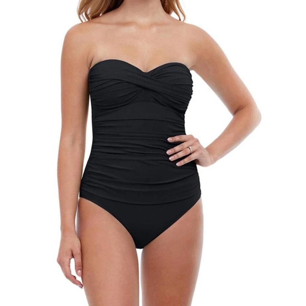 Profile By Gottex Black One Piece Swimsuit - Picture 1 of 9